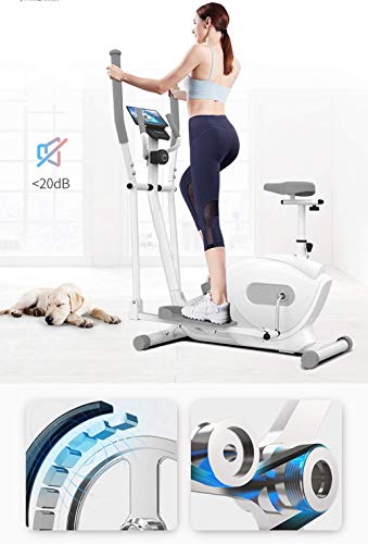 TBNB Máquina elíptica con Control magnético, Zapatillas elípticas Paso a Paso, Caminante Espacial, Bicicleta estática para Interiores, Deportes con Control magnético Escalonado y (Negro sin Asien