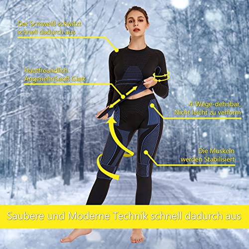 TBoonor Ropa Interior Termica Mujer Conjuntos Térmicos para Mujer Ropa Interior para Esquí Térmica y Funcional para Mujer para Running Ciclismo Esquí Correr Fitness Ciclismo (S)