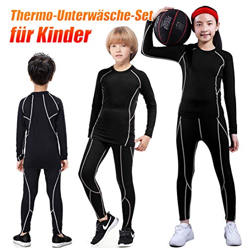 TBoonor Ropa Interior Térmica para Niños Conjuntos Térmicos de Esquí Niños Ropa Interior térmica para niñosJuego de Ropa Interior de Invierno para niños (Size 30(158) 150-160cm)