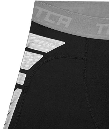 TCA CarbonForce Hombre Y Niños Pantalones Cortos Térmicos con Baselayer Da Compresión Pro - Black Stealth/Grey (Negro/Gris), L