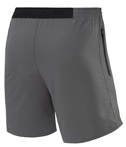 TCA Hombre Elite Tech Pantalones Cortos con Bolsillos con Cremallera - Asphalt (Gris), M