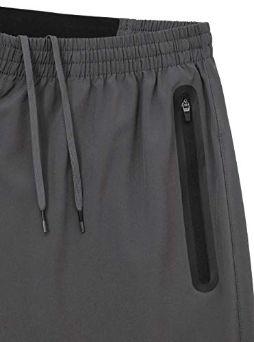 TCA Hombre Elite Tech Pantalones Cortos con Bolsillos con Cremallera - Asphalt (Gris), M