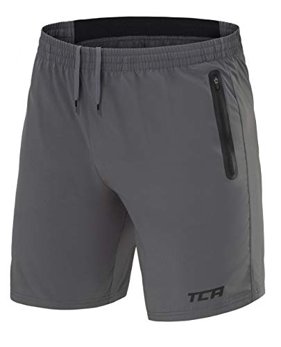 TCA Hombre Elite Tech Pantalones Cortos con Bolsillos con Cremallera - Asphalt (Gris), M