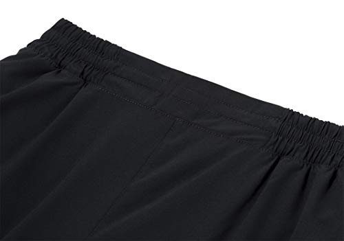 TCA Pantalones Cortos de Running Mujer 2 en 1 Pantalón Corto con Compresión Interna y Bolsillo con Cremallera - Negro, S