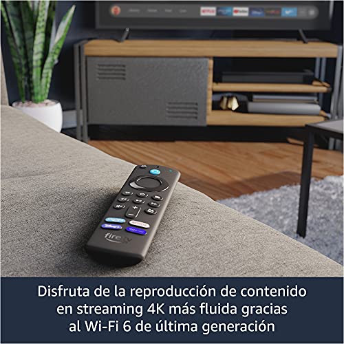 Te presentamos el Fire TV Stick 4K Max con Wi-Fi 6 y mando por voz Alexa (incluye controles para el televisor)