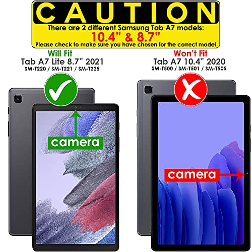 TECHGEAR [2 Piezas] Vidrio Compatible con Samsung Galaxy Tab A7 Lite 8.7" 2021 (SM-T220 / T225) Protector de Pantalla Vidro Templado [Dureza 9H] [Alta Definición][Resistente] [Sin Burbuja]