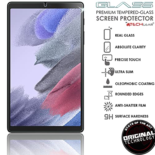 TECHGEAR [2 Piezas] Vidrio Compatible con Samsung Galaxy Tab A7 Lite 8.7" 2021 (SM-T220 / T225) Protector de Pantalla Vidro Templado [Dureza 9H] [Alta Definición][Resistente] [Sin Burbuja]