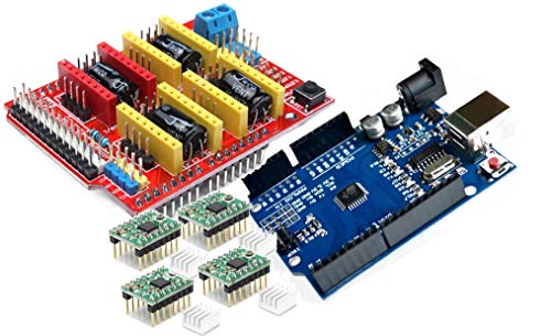 TECNOIOT 【3D Printer Kit】 CNC Shield V3.0 + Development Board + 4pcs Stepper Motor Controller A4988 with Heat Sink for 3D Printer