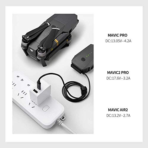 TELESIN 65 W USB C Cargador con GAN Tech,2 Puertos PD Cargador Type-C + USB-A Cargador de Pared Compatible con Apple, Huawei, DELL, Lenevo, Switch,dji Mavic (65 W GAN+Cable Type-C+Cable Mavic Air 2)