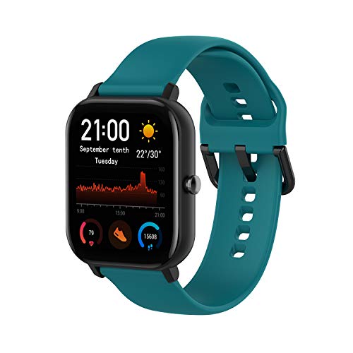 TenCloud Correas compatibles con Amazfit GTS 2 Mini correa, 20 mm de repuesto de banda de silicona suave para reloj inteligente GTS 2 Mini/GTS 3/GTS 2e/GTS 2/GTR 42 mm/Bip (pequeño, 10 colores)