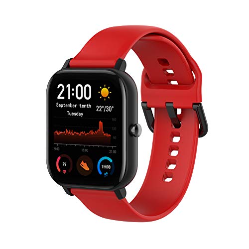 TenCloud Correas compatibles con Amazfit GTS 2 Mini correa, 20 mm de repuesto de banda de silicona suave para reloj inteligente GTS 2 Mini/GTS 3/GTS 2e/GTS 2/GTR 42 mm/Bip (pequeño, 10 colores)