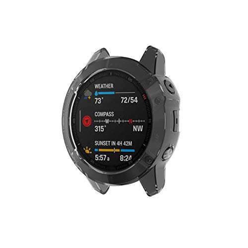 Tencloud Fundas compatibles con Garmin Fenix 6/Fenix 6 Pro/Sapphire Funda protectora suave TPU parachoques para Fenix 6 Series (no para Fenix 6S y 6X) (negro)