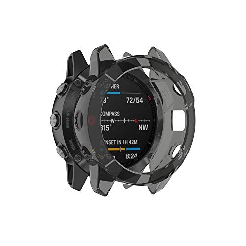 Tencloud Fundas compatibles con Garmin Fenix 6/Fenix 6 Pro/Sapphire Funda protectora suave TPU parachoques para Fenix 6 Series (no para Fenix 6S y 6X) (negro)