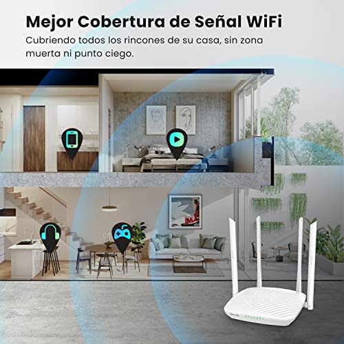 Tenda F9 Router Inalámbrico Wi-Fi, 600 Mbps, 4 Antenas 6 dB, 3 Puertos LAN 10/100 Mbps, 1 Puerto WAN 10/100 Mbps, App Control, WPS, Beamforming