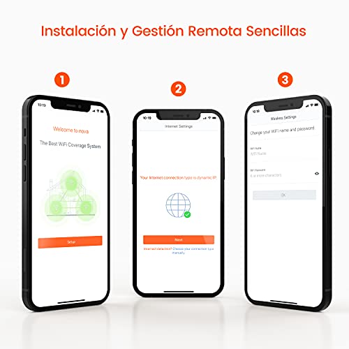 Tenda MW6 Nova - Sistema Mesh WiFi para Todo el Hogar (Paquete de 3, Cobertura de Doble Banda de hasta 500 m², Mu-Mimo, Control Parental, Funciona con Alexa)