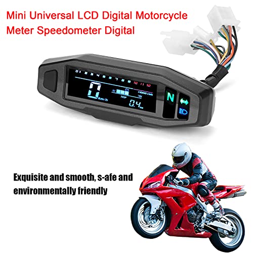 Tendia Mini medidor de motocicleta Digital LCD Universal velocímetro Digital odómetro tacómetro de bicicleta de Motor eléctrico Tacómetro de bicicleta con motor eléctrico