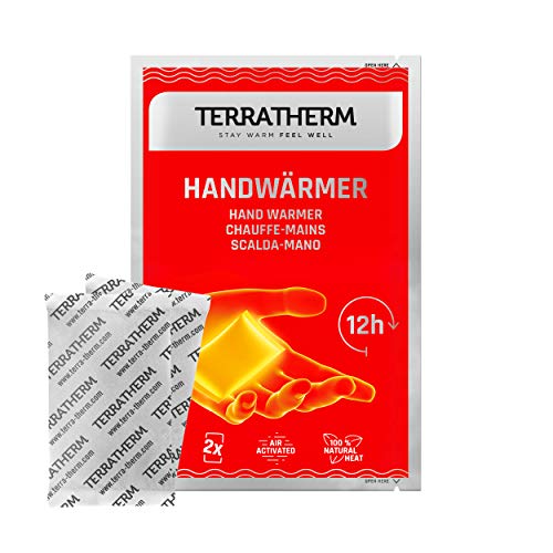 TerraTherm Calentadores de Manos, calienta Bolsillos para 12 Horas de Manos Calientes, Almohadillas térmicas activadas por Aire, 100% Calor Natural, calienta Manos, 30 Pares