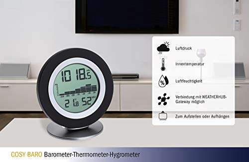 TFA Dostmann WeatherHub - Termómetro e higrómetro barómetro Digital, con Vista gráfica