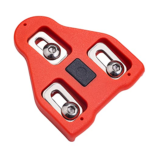 TFNYCT Tacos de Bicicleta – Pedales de Ciclismo autobloqueante – Juego de Tacos de Ciclismo para Interior y Bicicleta de Carretera, Compatible con Zapatos Shimano&Look(9 ° Float)(rojo3)