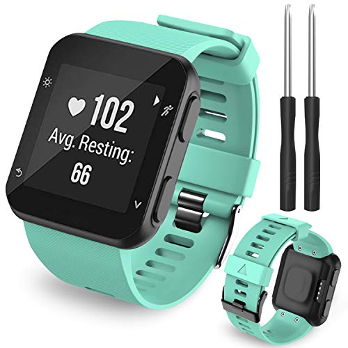 Th-some Correa para Gamin Forerunner 35 - Reemplazo de Banda para Garmin Forerunner 35, Pulsera de Reloj de Repuesto de Silicona Suave para Garmin Forerunner 35 Reloj Inteligente (Menta Verde)