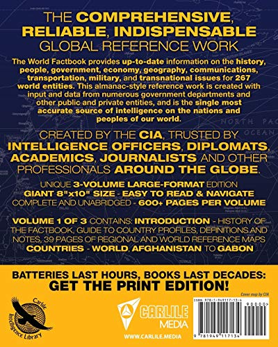 The CIA World Factbook Volume 1 - Full-Size 2020 Edition: Giant Format, 600+ Pages: The #1 Global Reference, Complete & Unabridged - Vol. 1 of 3, ... ~ Gabon (5) (Carlile Intelligence Library)