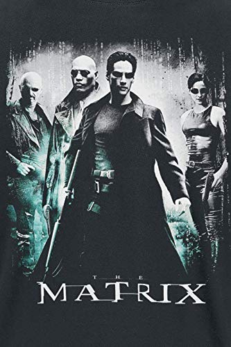The Matrix Póster Hombre Camiseta Negro S, 100% algodón, Regular