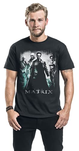 The Matrix Póster Hombre Camiseta Negro S, 100% algodón, Regular