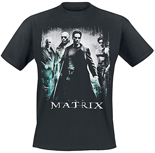 The Matrix Póster Hombre Camiseta Negro S, 100% algodón, Regular