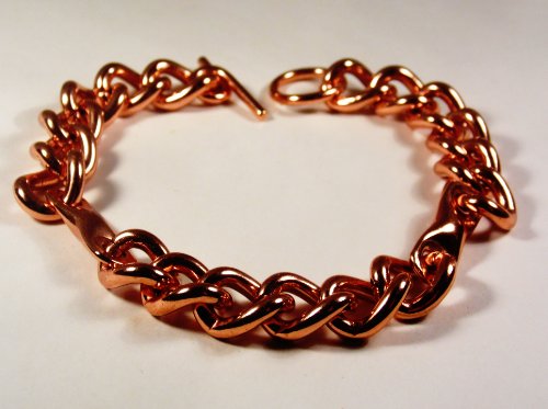 The Online Bazaar cobre Magnético pulsera cadena con acabado liso anillo magnético en cobre Combi Set De Regalo - Grande Talla de Anillo: 22-25mm