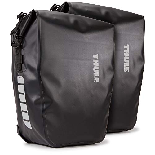 Thule Escudo Pannier 25L Par-Negro Bolsas para Bicicleta, Unisex Adulto, L