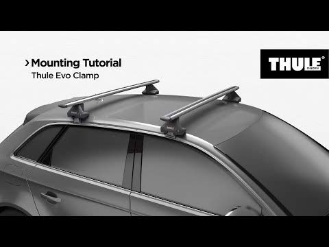 Thule Evo Clamp, Soporte para barras de techo, vehículos sin puntos de conexión, portaequipajes sin barras de serie, pack de 4