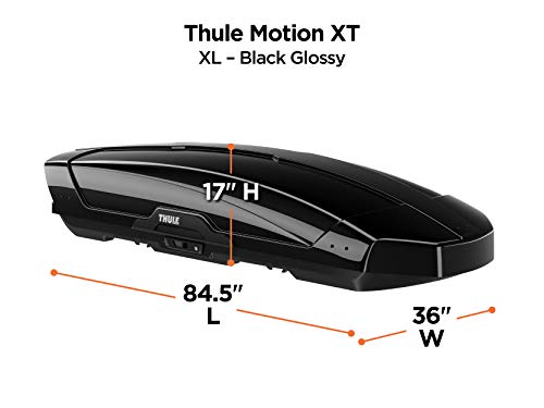 Thule Motion XT XL, Cofre de montaje en techo espacioso y elegante, optimizado para facilitar su uso.