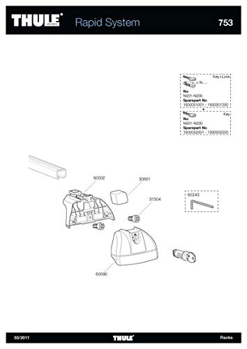 Thule TH753 - Pie del portaequipajes para autos