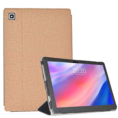 Tiamu Funda para tablet Teclast P20HD/Teclast M40, Funda protectora plana de cuero para Teclast P20HD 10,1(dorado)