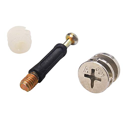 Tiberham 20 juegos de tornillos de fijación de conector para muebles, resistente con tuerca preinsertada para armarios y cajones