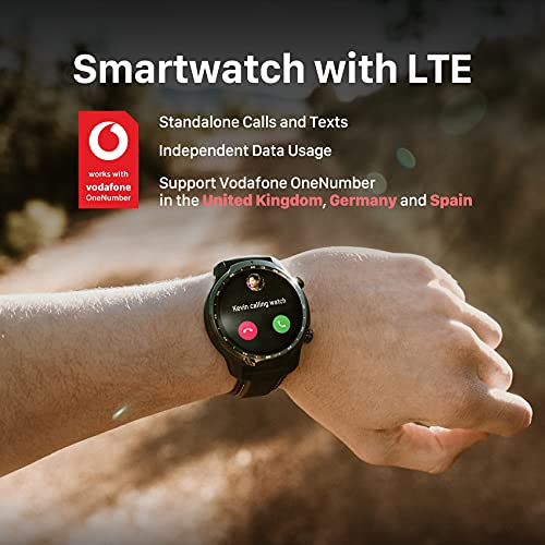 TicWatch Pro 3 LTE Smartwatch, Wear OS de Google, conectividad celular de Vodafone OneNumber y Orange, seguimiento de frecuencia cardíaca y NFC, IP68 Swim Ready, batería de larga duración