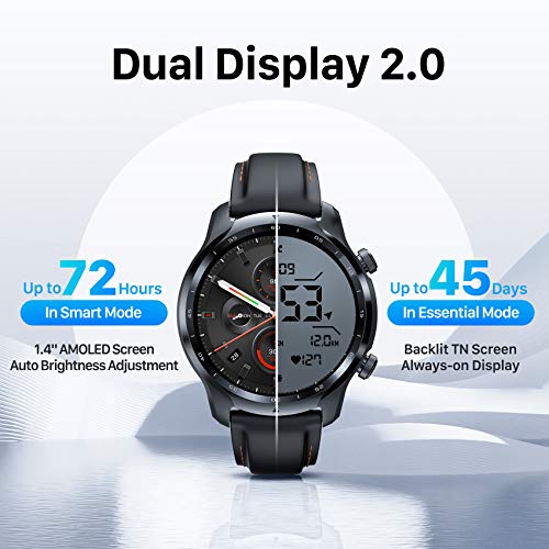 TicWatch Pro 3 LTE Smartwatch, Wear OS de Google, conectividad celular de Vodafone OneNumber y Orange, seguimiento de frecuencia cardíaca y NFC, IP68 Swim Ready, batería de larga duración