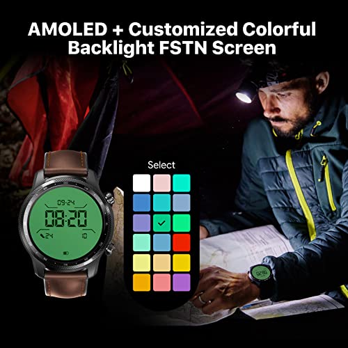 Ticwatch Pro 3 Ultra 4G/LTE Smartwatch Conectividad Celular de Vodafone OneNumber y Orange eSIM Qualcomm SDW4100 y Mobvoi Sistema de procesador Dual Wear OS Blood Oxygen IHB AFiB Detection, Black