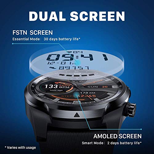 TicWatch Pro 4G / LTE Smartwatch PRO, 1G RAM 4GB Memoria, Monitoreo del sueño, Ejercicio y estado físico, Relojes deportivos, GPS integrado, NFC Google Pay