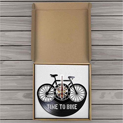 Tiempo para Ciclistas, Cita de inspiración, decoración del hogar, Bicicleta de montaña, Reloj de Pared, Antiguo, Bicicleta, Ciclista, Reloj de Pared con Disco de Vinilo Retro