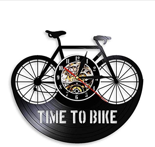 Tiempo para Ciclistas, Cita de inspiración, decoración del hogar, Bicicleta de montaña, Reloj de Pared, Antiguo, Bicicleta, Ciclista, Reloj de Pared con Disco de Vinilo Retro