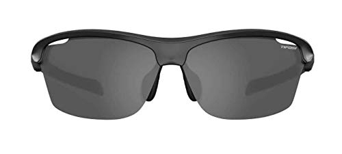 Tifosi Gafas de sol unisex de lentes únicas, color negro brillante, ahumado, talla única