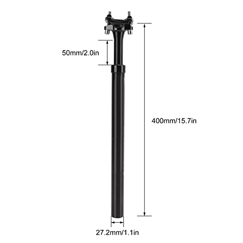 Tija de sillín, aleación de Aluminio Tija de sillín de Bicicleta Suspensión Amortiguador Ajustable Tija de sillín MTB Bike Lifting Saddle Post 27.2x400mm Black Bike Parts