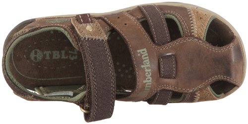 Timberland Sport Casual Sandal FTK Power Play Fisherman, Sandalias Unisex niños, Braun Brown W Green, 32 EU