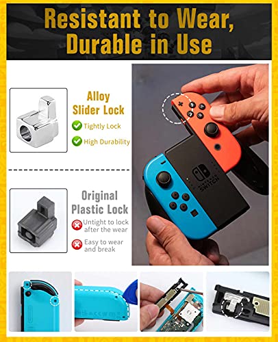 TiMOVO 4PZS Recambios de Joystick Compatible con Nintendo Switch OLED 2021/Switch/Switch Lite Joycon, 24 PZS Kit de Herramientas de Reparación Profesional Herramienta de Palanca, Destornilladores