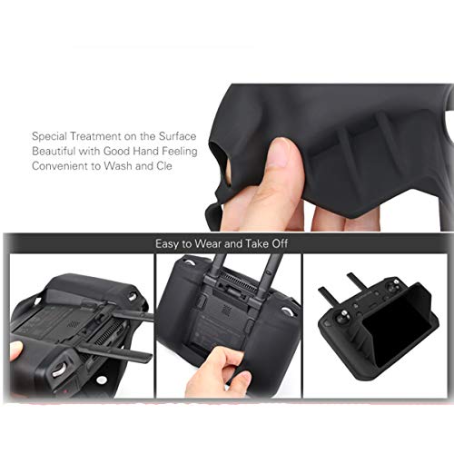 Tineer Cubierta Protectora de Silicona para Pantalla con sombrilla SunHood para dji Mavic 2 Pro/Zoom,Smart Controller Accesorio (Negro)