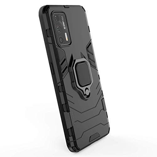 TingYR Funda para Realme GT 5G, Soporte Giratorio de Anillo de 360 Grados, Cubierta de teléfono a Prueba de Golpes de TPU/PC, Carcasa para Realme GT 5G.(Negro)