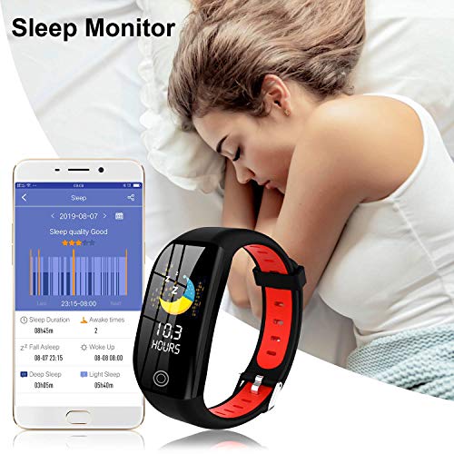 Tipmant Pulsera de Actividad, Reloj Inteligente Smartwatch Impermeable IP68 Pulsera Inteligentes con Pulsómetro Podómetro Calorías Pulsera Deporte para Android y iOS para Hombre Mujer Niños (Negro)