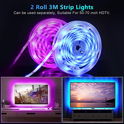 Tiras LED 6M ,Hoteril Tira LED RGB USB Impermeable con Control Remoto, 4 Modos de Brillo y 16 Colores, Tira LED Regulable para Habitacion, Hogar, Cocina, Bar, Fiesta, Boda, Restaurante (2 * 3M)