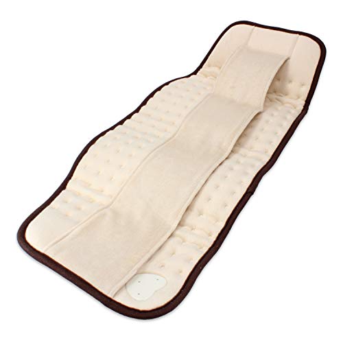 TM Electron Almohadilla Eléctrica para la Zona Lumbar y Abdominal, con 3 niveles de Temperatura, Transpirable y Lavable, Beige